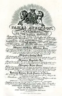 Advert, James Atkinson, Perfumer, London