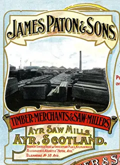 Advert, James Paton & Sons, Ayr Saw Mills, Scotland