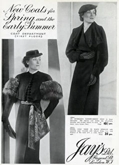 Images Dated 22nd December 2017: Advert for Jays spring and early summer coats 1937