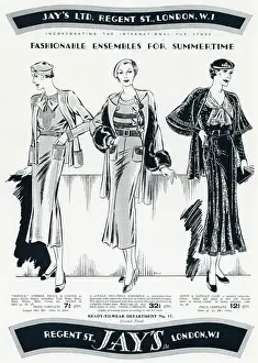 Jays Prints: Advert for Jays summer clothing 1935
