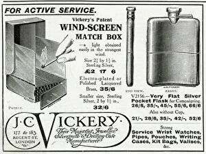 Advert for J.C Vickery wind screen for match box 1914