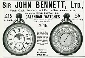 Images Dated 11th October 2017: Advert for John Bennett calendar watches 1902