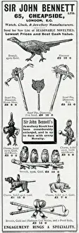 Jewellers Prints: Advert for John Bennett jewellers, novelty jewellery 1905
