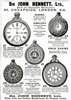 Images Dated 16th October 2017: Advert for John Bennett pocket watches 1892