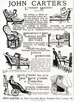 Advert for John Carter's invalid chairs 1884