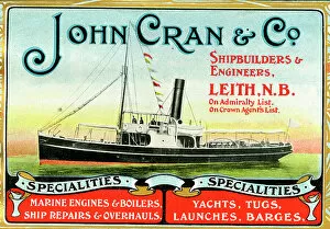 Images Dated 6th March 2019: Advert, John Cran & Co, Shipbuilders, Leith, Scotland