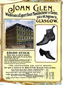 Manufacturers Gallery: Advert, John Glen, Shoe and Boot Manufacturers, Glasgow