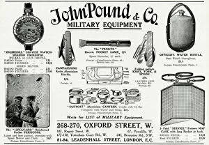 Aluminium Gallery: Advert for John Pound & Co military equipment 1915