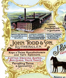 Ropes Collection: Advert, John Todd & Son, Rope Manufacturers, Rutherglen