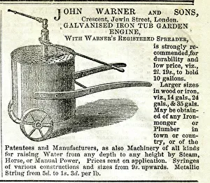 Chronicle Collection: Advert, John Warner and Sons, London