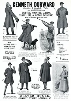 Images Dated 17th October 2019: Advert for Kenneth Durward mens sporting coats 1908