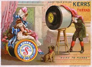 Sewing Gallery: Advertisement for Kerrs thread, Newark, New Jersey, USA