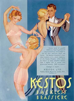 Curls Collection: Advertisement for the Kestos Backless Brassiere 1935