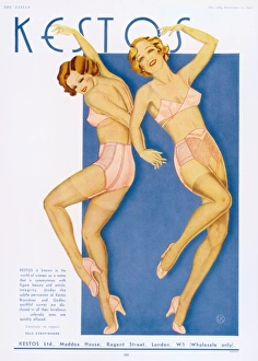 Girdles Gallery: Advertisement for Kestos Backless Brassieres and girdles