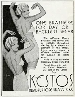 Bras Prints: Advert for Kestos lingerie 1937