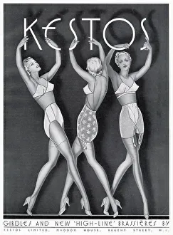 Undergarment Prints: Advert for Kestos lingerie 1939