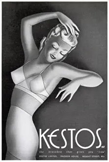 Advertising Prints: Advert for Kestos lingerie 1940