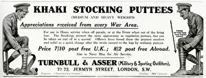 Asser Collection: Advert for khaki stocking puttees