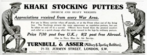 Asser Collection: Advert for khaki stocking puttees
