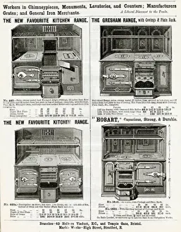 Ashton Prints: Advert for kitchen range cookers 1888