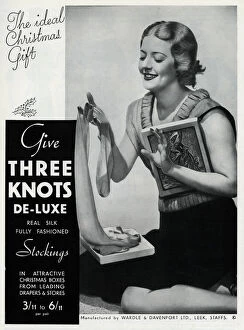 Images Dated 17th October 2017: Advert for Three Knots de-luxe stockings 1934