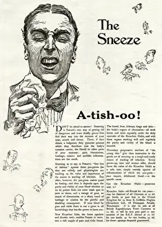Infection Prints: Advert for kruschen saits - a-tish-oo! 1918