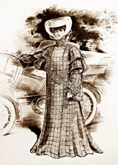 Advertisement for ladies fashion for early motorists