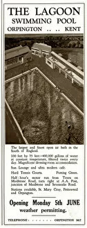 Images Dated 18th July 2019: Advert for the Lagoon, swimming pool, Orpingon 1933