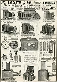 Images Dated 16th October 2017: Advert for Lancaster & Sons bellows cameras 1890