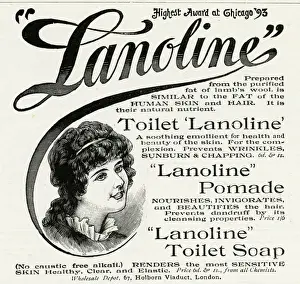 Soaps Prints: Advert for Lanoline soap 1896