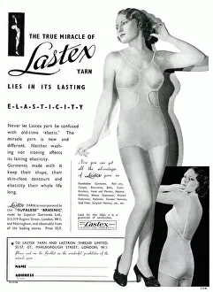 Undergarments Gallery: Advert for Lastex womens corset 1934