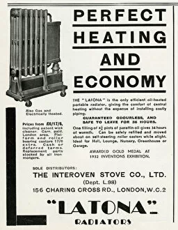 Images Dated 19th September 2016: Advert for Latona radiators 1933