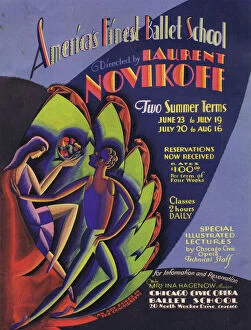 Laurent Collection: Advert for Laurent Novikoffs ballet school, Chicago, 1930