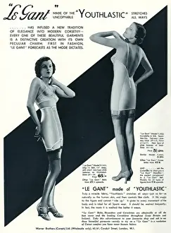 Backless Prints: Advert for Le Gant corsets 1935