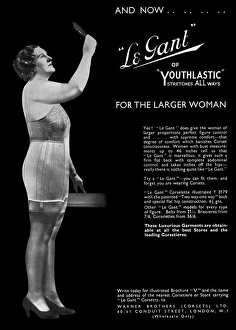 Advert for Le Gant corsets for the larger women 1936 Advert for Le Gant corsets for the larger women 1936