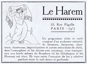 Montmartre Prints: Advert for Le Harem, 53 Rue Pigalle, Montmartre Date: 1920s