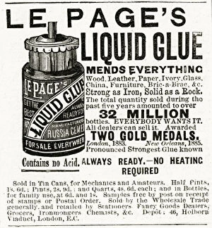 Advert for Le Page's liquid glue 1884