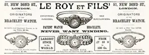 Bracelet Prints: Advertisement for Le Roy et Fils, of New Bond Street, London, originators of the bracelet