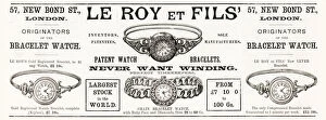 Adverts Gallery: Advertisement for Le Roy et Fils, of New Bond Street, London, originators of the bracelet