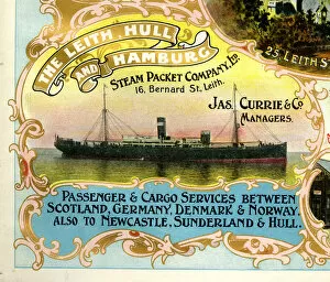 Images Dated 7th March 2019: Advert, The Leith, Hull and Hamburg Steam Packet Company