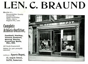 Outfitters Collection: Advert for Len C. Braund, Sports Outfitter, Bath
