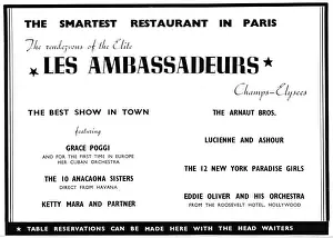 Partner Prints: Advert for Les Ambassadeurs floor show, Paris (1938) with Grace Poggi