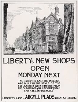 Interior Gallery: Advertisement for Libertys new shops, London