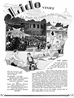 Images Dated 3rd October 2014: Advert for the Lido, Venice, 1927