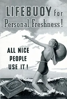 Toiletries Prints: Advert, Lifebuoy soap