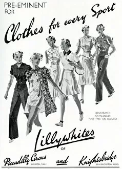 Images Dated 20th November 2015: Advert for Lillywhites sports clothing 1937
