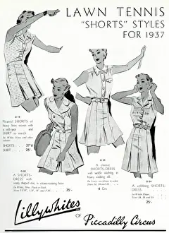 Advert for Lillywhites tennis clothing 1937