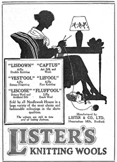 Knitting Prints: Advert for Lister's Knitting Wools Date: 1924