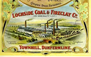 Chimneys Prints: Advert, Lochside Coal & Fireclay Co, Townhill, Dunfermline