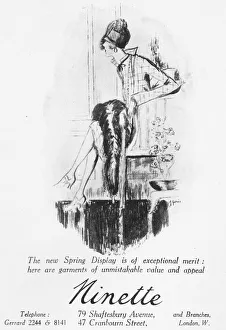 Highlighting Prints: Advert for the London couturier Ninette, 1925